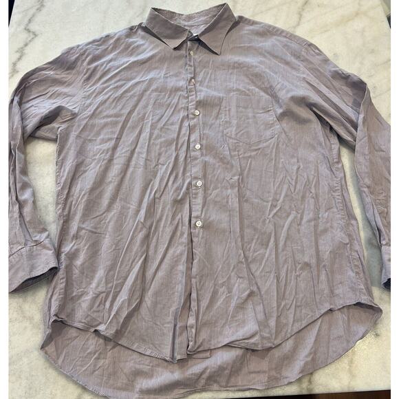 Armani Collezioni Striped Men's XXL Long Sleeve Button Shirt Red White Blue - Picture 1 of 7